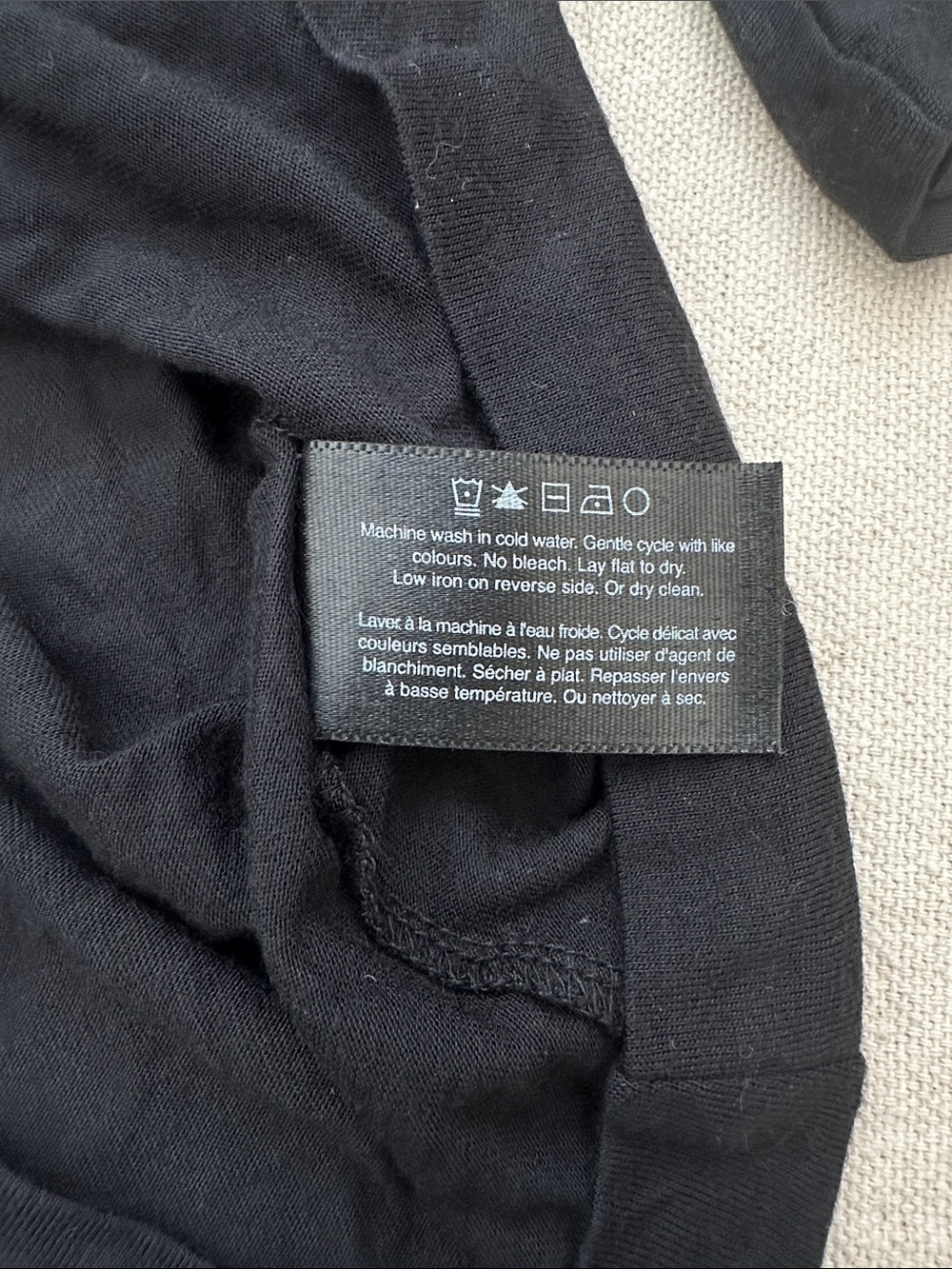 Club Monaco Black 100% Modal Batwing Scarf Tie V-Neck Top Tunic Small - Picture 4 of 7